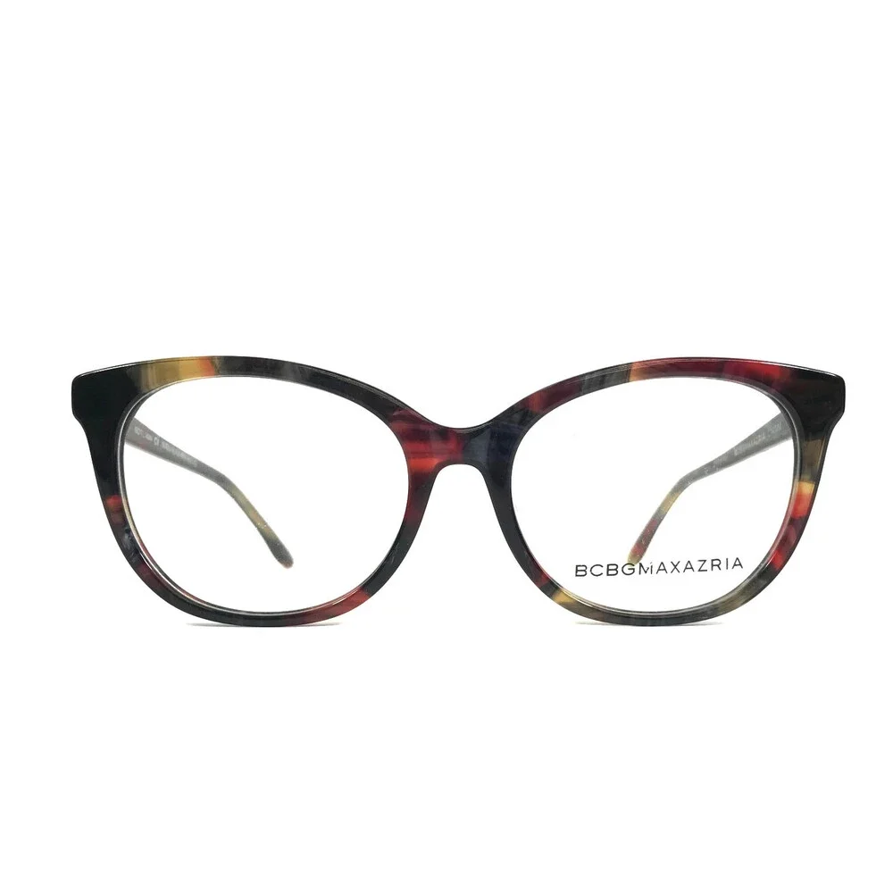 BCBGMAXAZRIA Eyeglasses Frames SERISSA BLACK WINE MULTI Cat Eye 53-17-140